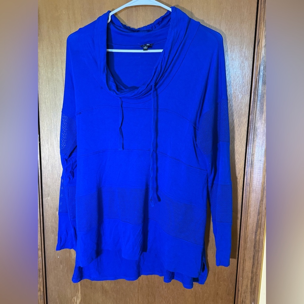 Cable & Gauge Royal Blue Cowl Neck Top Size Medium